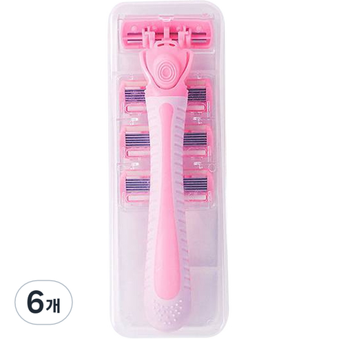 컬라피 여성용 제모 바디 면도기 핑크, 1개입, 6개