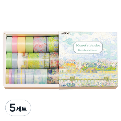 동아피엠에스 DIY 레트로 마스킹 데코테이프 20종 세트, 모네의정원, 5세트