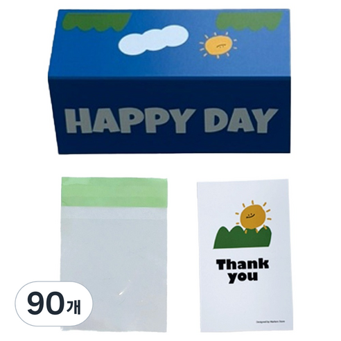 마커스스토어 알록달록 해피데이 헤더택 포장 중, 블루, 90개