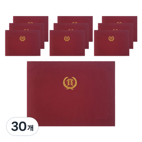 다니엘문구 매직패브릭 머메이드 종이 미니 상장케이스 끼움식 A5 가로형, 적색(상), 30개
