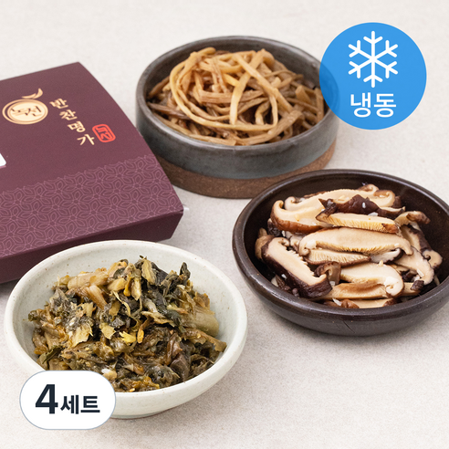 녹선 건나물 반찬 건고구마순볶음 100g + 맛된장시래기볶음 100g + 맛건표고버섯볶음 80g 3종 세트(냉동), 4세트