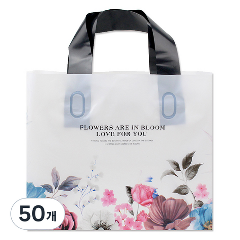 아이엔피 LDPE 손잡이 비닐백 소 30 x 20 cm, 06 블룸플라워, 50개