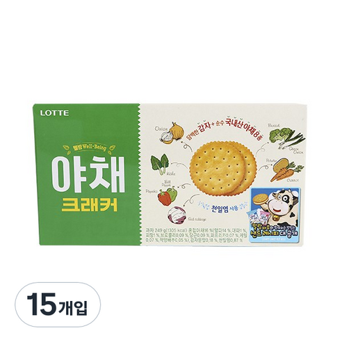 롯데제과 야채래시피, 249g, 15개