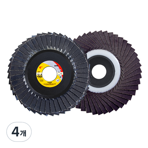 바벨롭 그라인더 사포날 해바라기 휠 페이퍼 100mm 240방, 4개