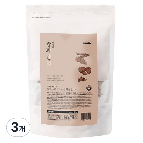 바라기 쌍화 캔디, 3개, 225g