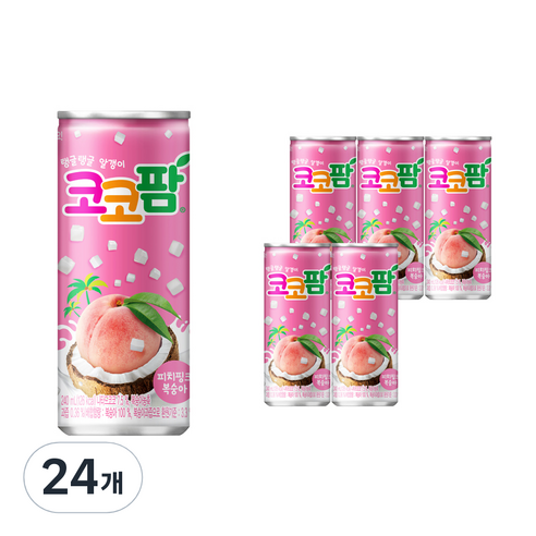 해태음료 코코팜 피치핑크 복숭아, 240ml, 24개