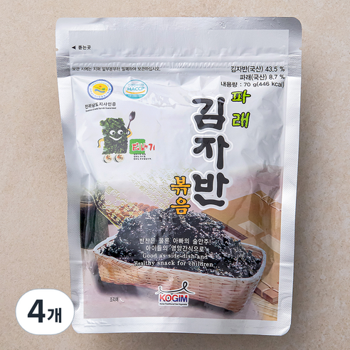 밥배기 파래 김자반볶음, 70g, 4개