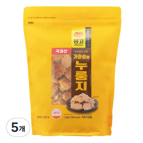 몽고식품 우리쌀 가마솥 누룽지, 500g, 1개