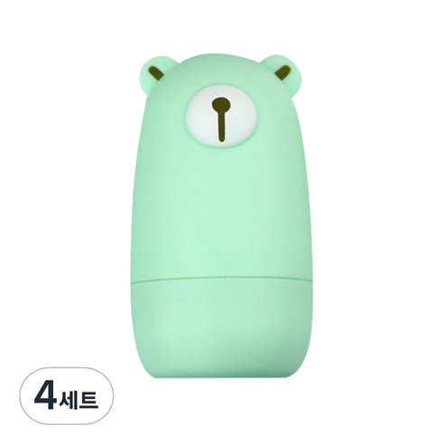 디유라 유아용 캐릭터 손톱깎이 세트 베어, 그린, 4세트