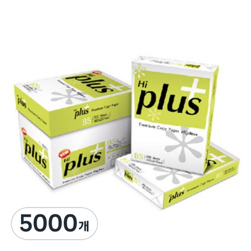 더블에이 하이플러스 복사용지 백색 75g 500개입 x 5p, 5000개, B5