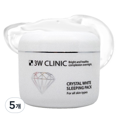 3W클리닉 크리스탈 화이트 슬리핑팩, 5개, 100ml