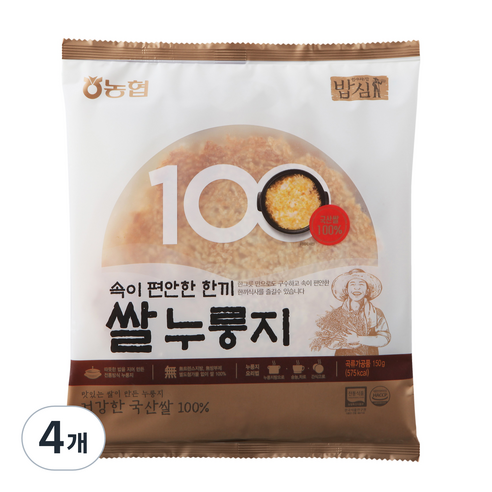 농협 밥심 쌀누룽지, 4개, 150g