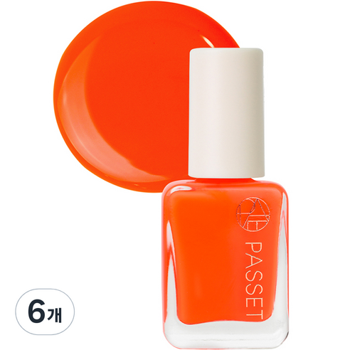 파셋 셀럽 네일 폴리쉬 매니큐어, 58 네온오렌지, 7ml, 6개