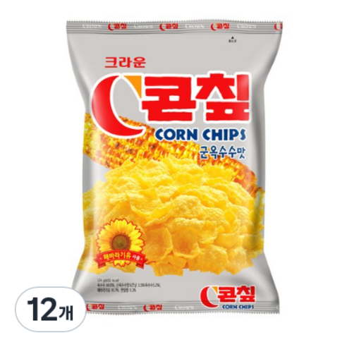 콘칲 군옥수수맛, 124g, 12개