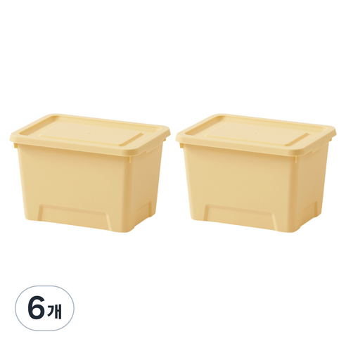 룸앤홈 국내 제조 마일드 수납박스, 버터옐로우, 6개