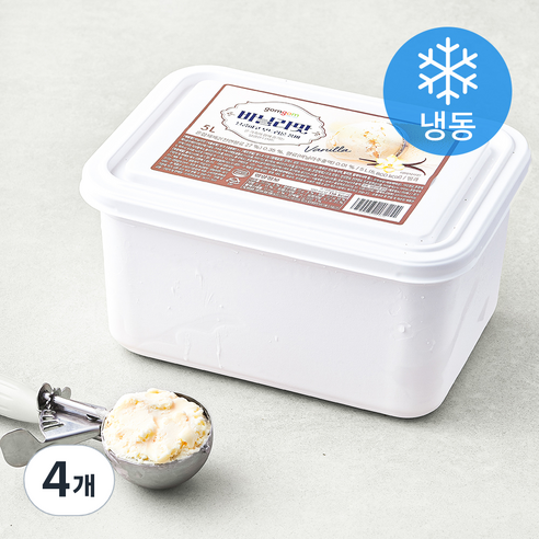 곰곰 바닐라맛 빙과 (냉동), 5L, 1개입, 4개