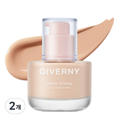 지베르니 듀이 글래시 파운데이션 30ml, 2개, 25NW 탠 베이지