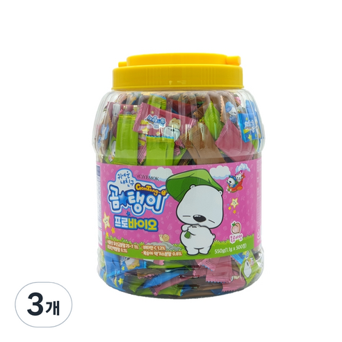 곰탱이 프로바이오 비타민 캔디 500정, 복숭아맛, 550g, 3개