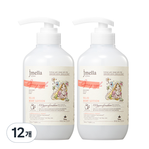 제이멜라 인 프랑스 디즈니 스프링 애플 바디 로션 과일향, 12개, 500ml