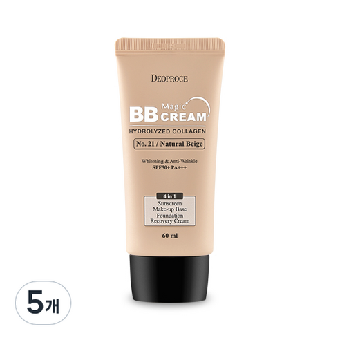 디오프러스 매직 비비크림 SPF50+ PA+++ 60ml, 21호 내추럴베이지, 5개