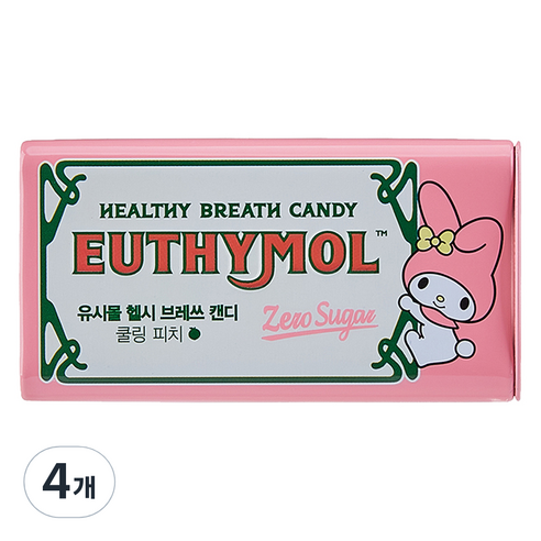 유시몰 헬시브레쓰 무설탕 자일리톨 캔디 쿨링피치, 34g, 4개