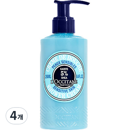 록시땅 시어 센서티브 스킨 샤워 크림, 250ml, 4개