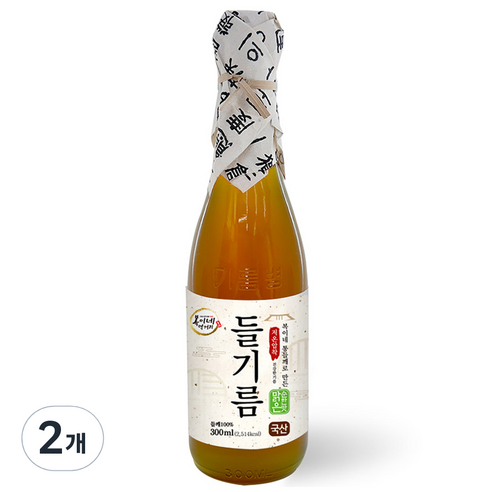 복이네먹거리 통들깨로 만든 저온압착 순한맛 국산 맑은 들기름, 300ml, 2개