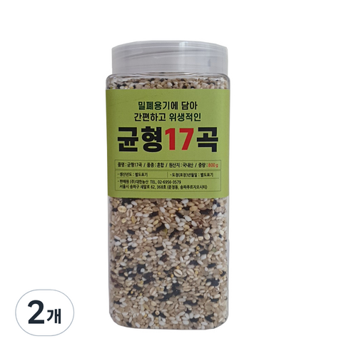 대한농산 통에담은 균형17곡, 800g, 2개