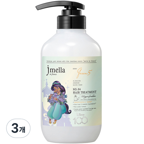제이멜라 디즈니100 에디션 퀸 5 헤어 트리트먼트, 500ml, 3개