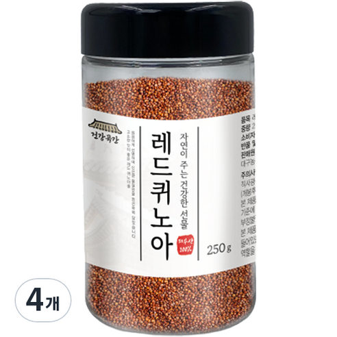 건강곡간 페루산 레드퀴노아 통, 250g, 4개