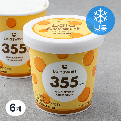 라라스윗 치즈케이크 아이스밀크 (냉동), 474ml, 6개