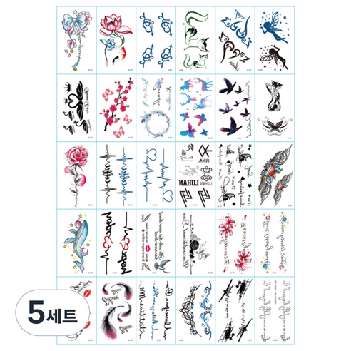 달모아 타투 스티커 30종 세트, G, 5세트