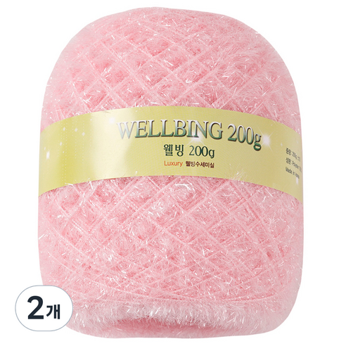 연일섬유 웰빙수세미 콘사 뜨개실 200g, 41 피치핑크, 2개