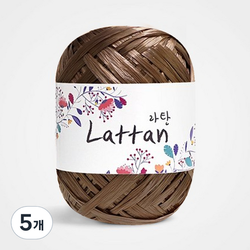 yarna 라탄 라피아 뜨개실 40g, 35번 유광, 5개