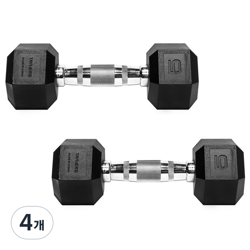 트라히어 PEV 육각 덤벨, 5kg, 4개