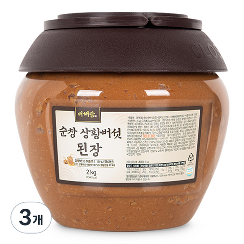 더해담 순창 상황버섯 된장, 2kg, 3개