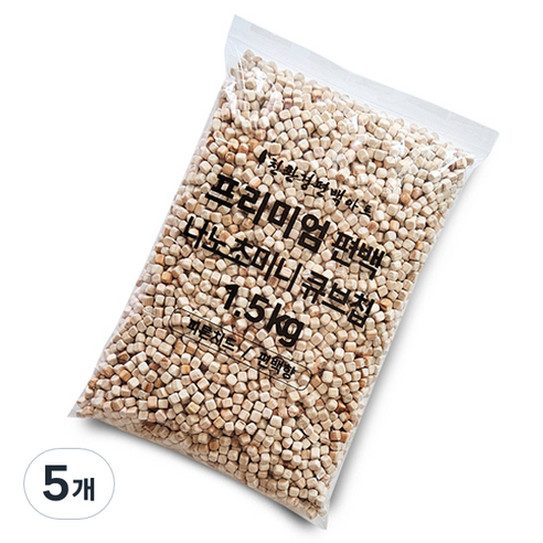 편백아트 프리미엄 편백 나노 초미니 큐브칩 혼합색상, 1.5kg, 5개