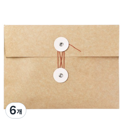 크라 하늘체크 단추 봉투 M, 혼합색상, 6개