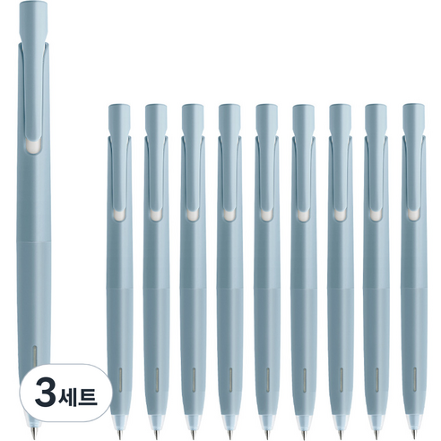 제브라 블렌 볼펜 0.5mm 10p, 라이트블루(바디) + 블랙(잉크), 3세트