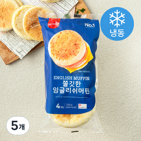 삼립 쫄깃한 잉글리쉬머핀 4개입 (냉동), 240g, 5개