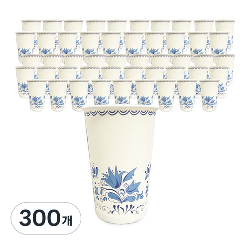 대한웰빙은박접시 유러피안 플라워 종이컵 380ml, 1개입, 300개