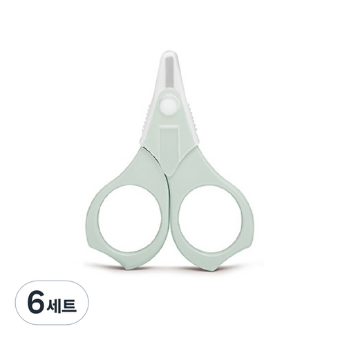 스와비넥스 신생아용 손톱가위 + 케이스 세트, 민트, 6세트