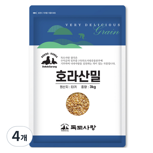독도사랑 호라산밀, 3kg, 4개