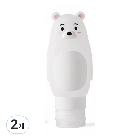 코멧 동물 실리콘 공병 북극곰 90ml, 혼합색상, 2개
