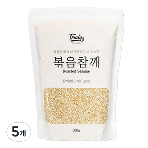 trudys 탈피 볶음 통참깨, 500g, 5개
