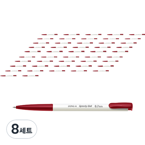 동아 스피디볼 24p 세트 0.7mm, Red, 8세트