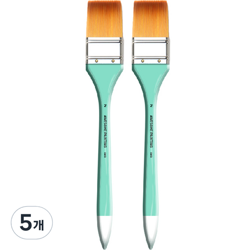 어썸페인팅 다용도 백붓 배경붓 납작붓 넓은붓 LONG WIDE 2p, 2호(40mm), 5개