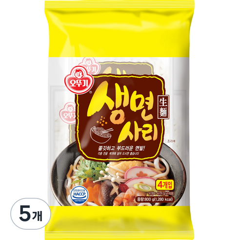 오뚜기 생면사리, 800g, 5개