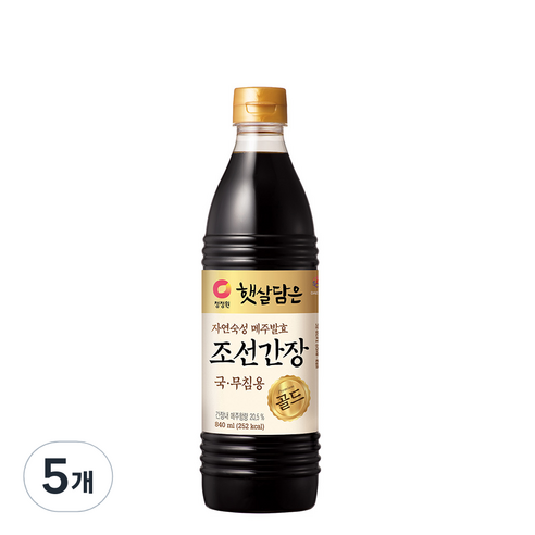청정원 조선간장, 840ml, 5개