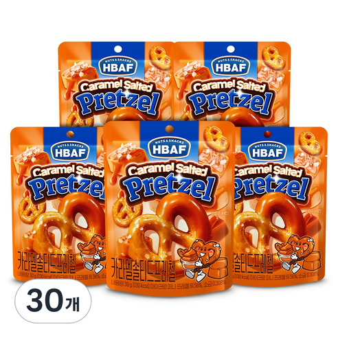 바프 카라멜 솔티드 프레첼, 30g, 30개